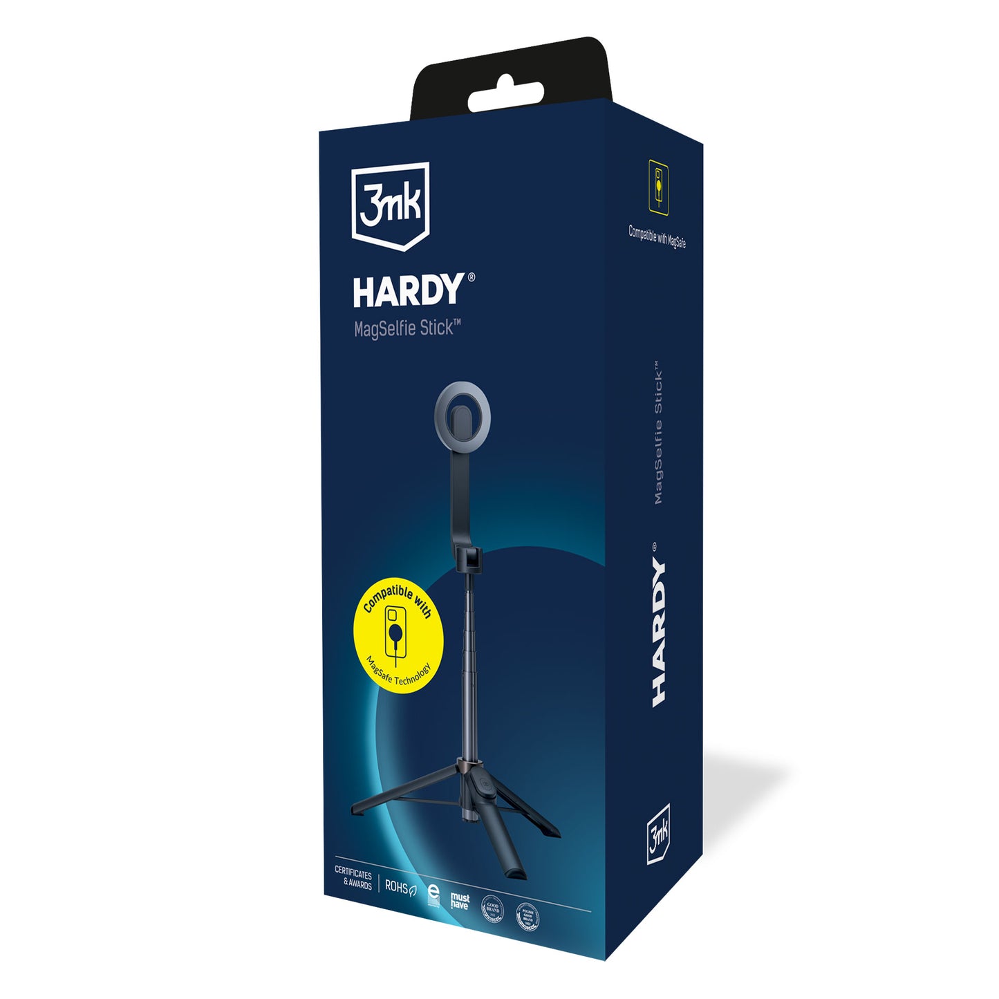 Selfie Stick Bluetooth 3MK Hardy MagSelfie, Univerzalen, Črn