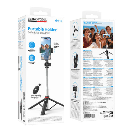Bluetooth Selfie Palica Borofone BY15 Throne, 4,5-palčni - 7-palčni, Črna