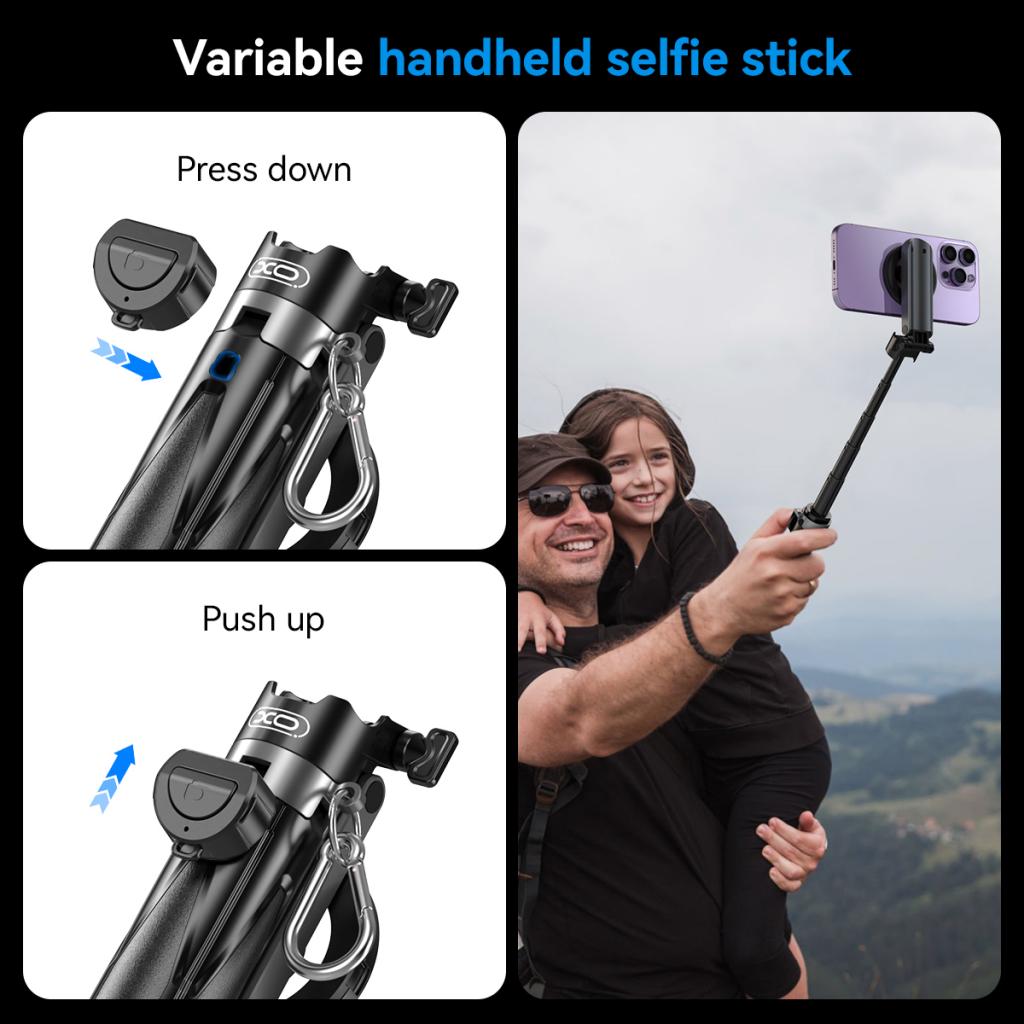 Selfie Stick Bluetooth XO Design SS22, Univerzalen, Črn