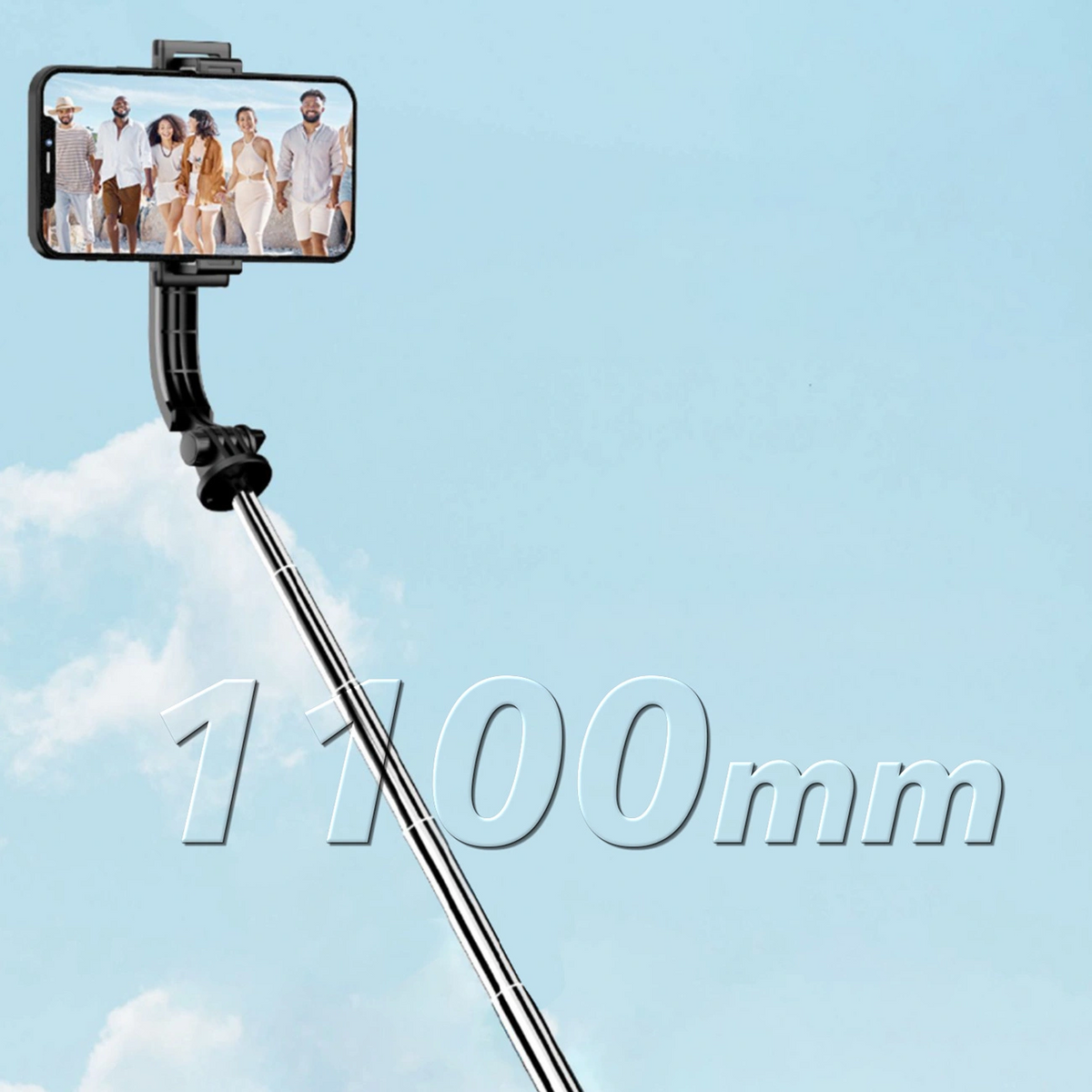 Selfie palica Bluetooth Dudao F18S 4v1, Univerzalna, Črna