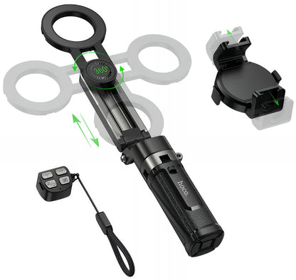 Selfie Stick Bluetooth HOCO K27 Pro, Univerzalen, Črn