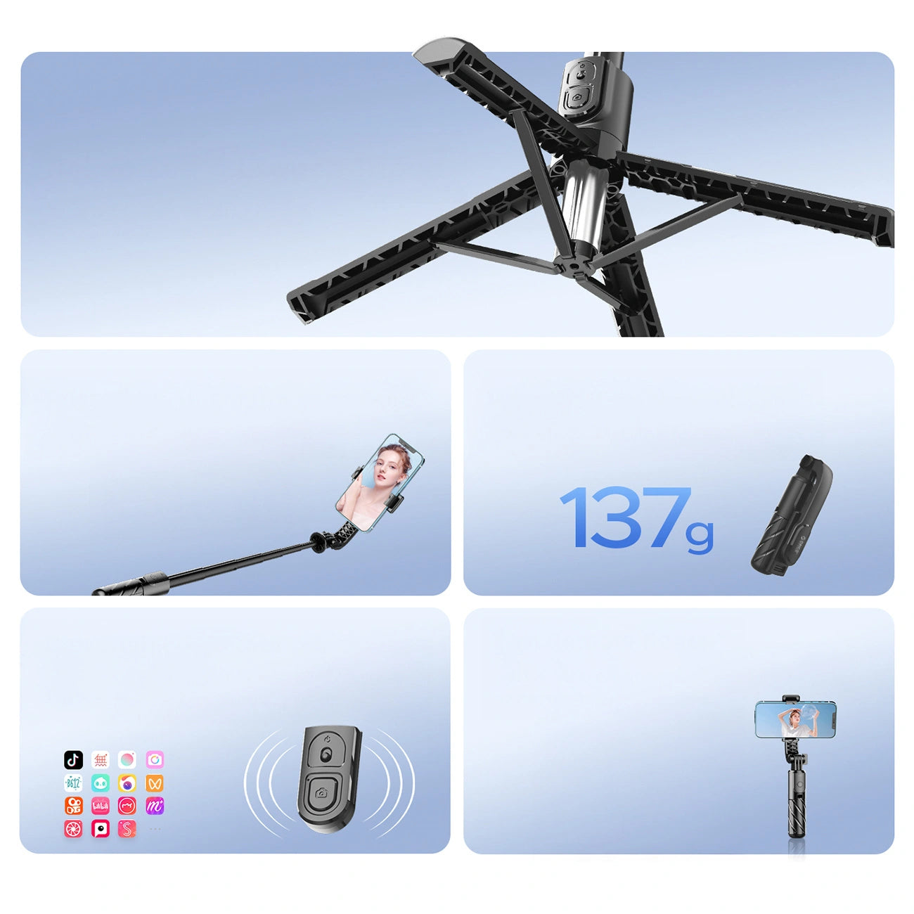 Bluetooth Selfie Palica Orico SPV100, Univerzalna, Črna