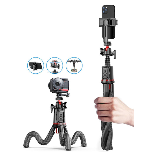 Selfie Stick Bluetooth Techsuit C03, Univerzalen, Črn