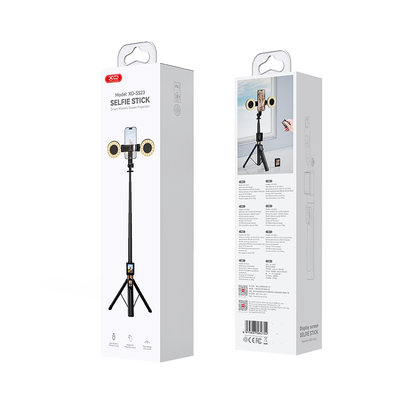 Selfie Stick Bluetooth XO Design SS23 Dual Lights, Univerzalen, Črn