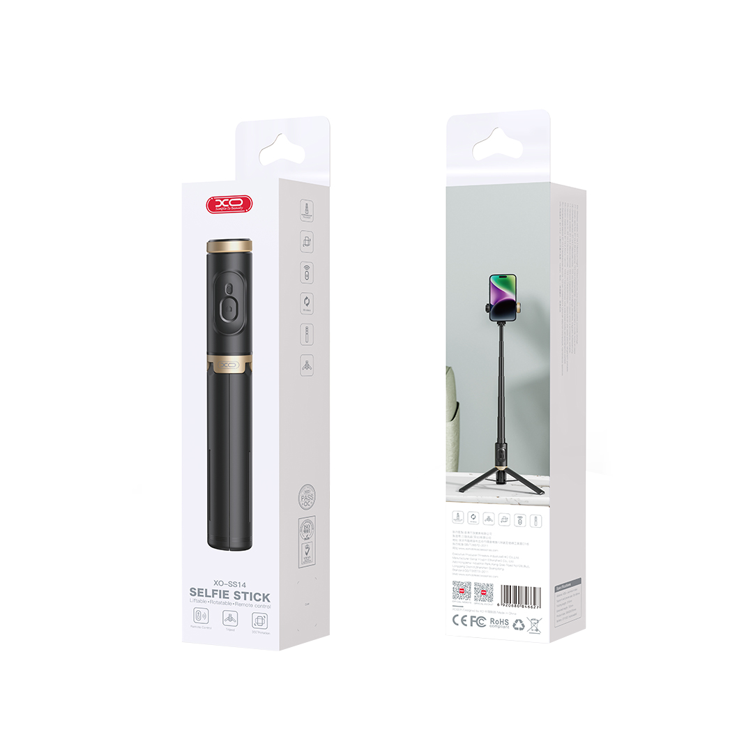 Selfie Stick Bluetooth XO Design SS14, Univerzalen, Črn