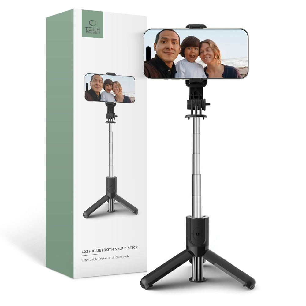 Palica za selfije Bluetooth Tech-Protect L02S, univerzalna, črna 