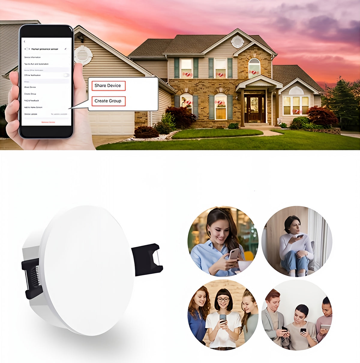 Senzor prisotnosti Moes ZSS-QY-HP, ZigBee