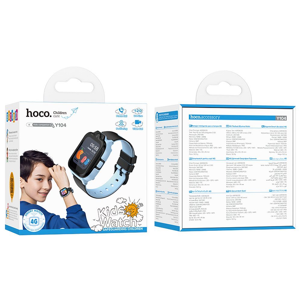 Pametna ura HOCO Y104 Kids Call, Modra