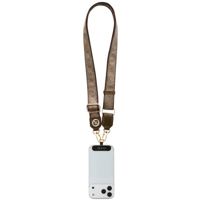 Vrvica za telefon Guess 4G Strass Metal Logo, rjava