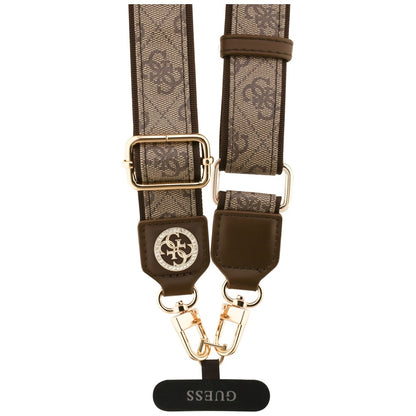 Vrvica za telefon Guess 4G Strass Metal Logo, rjava