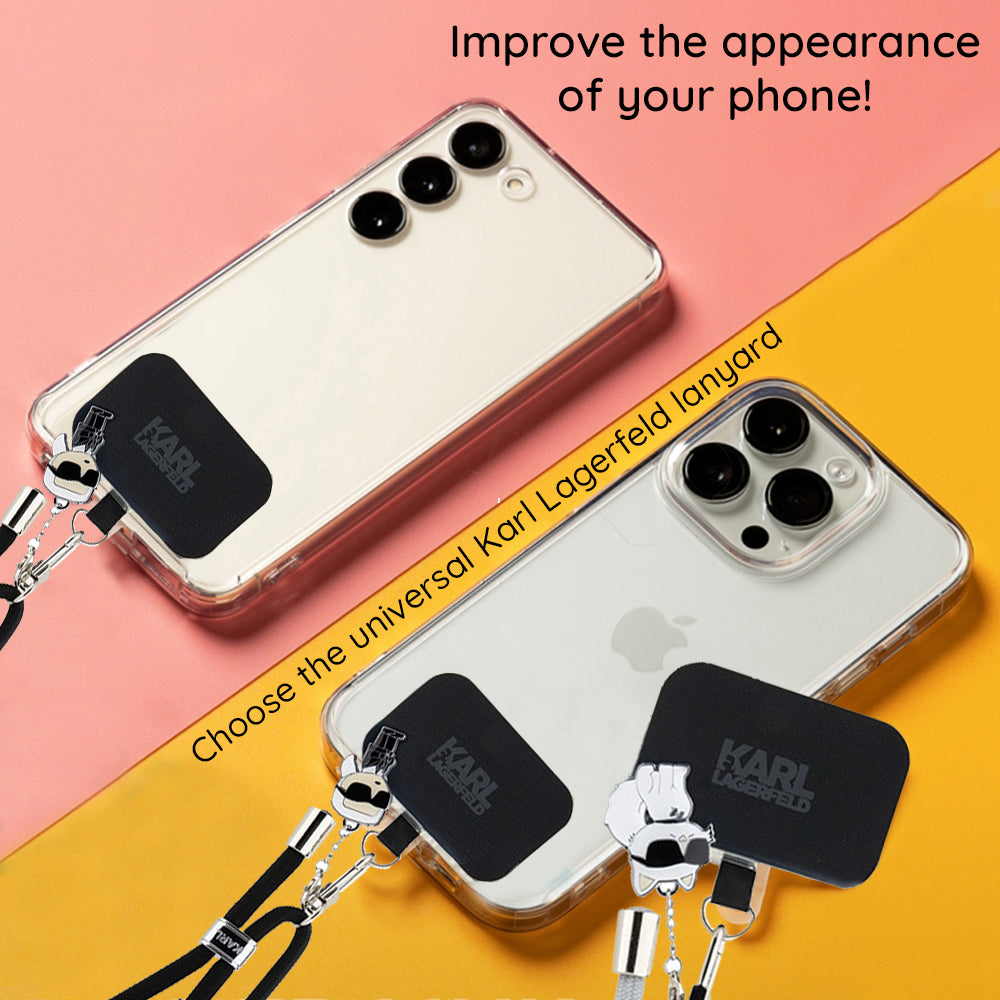 Vrvica za telefon Karl Lagerfeld Ikonik Karl, Univerzalna, Črna
