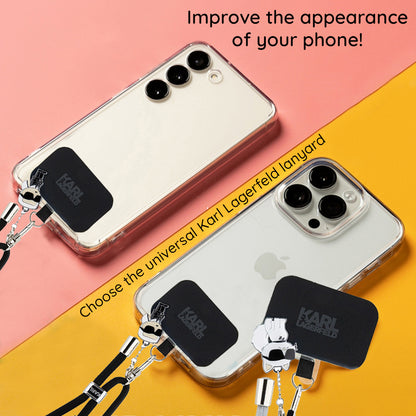 Vrvica za telefon Karl Lagerfeld Ikonik Karl, Univerzalna, Črna