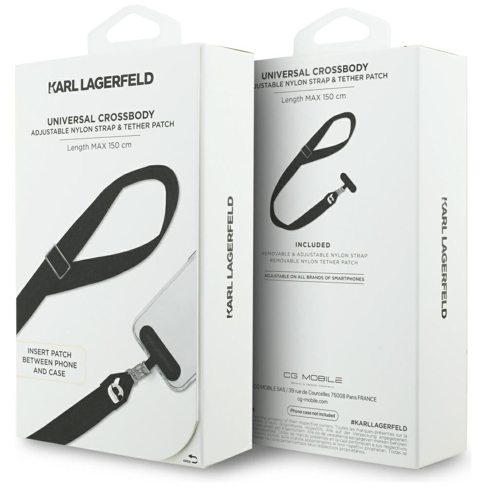 Vrvica za telefon Karl Lagerfeld Karl Metal Logo, Črna