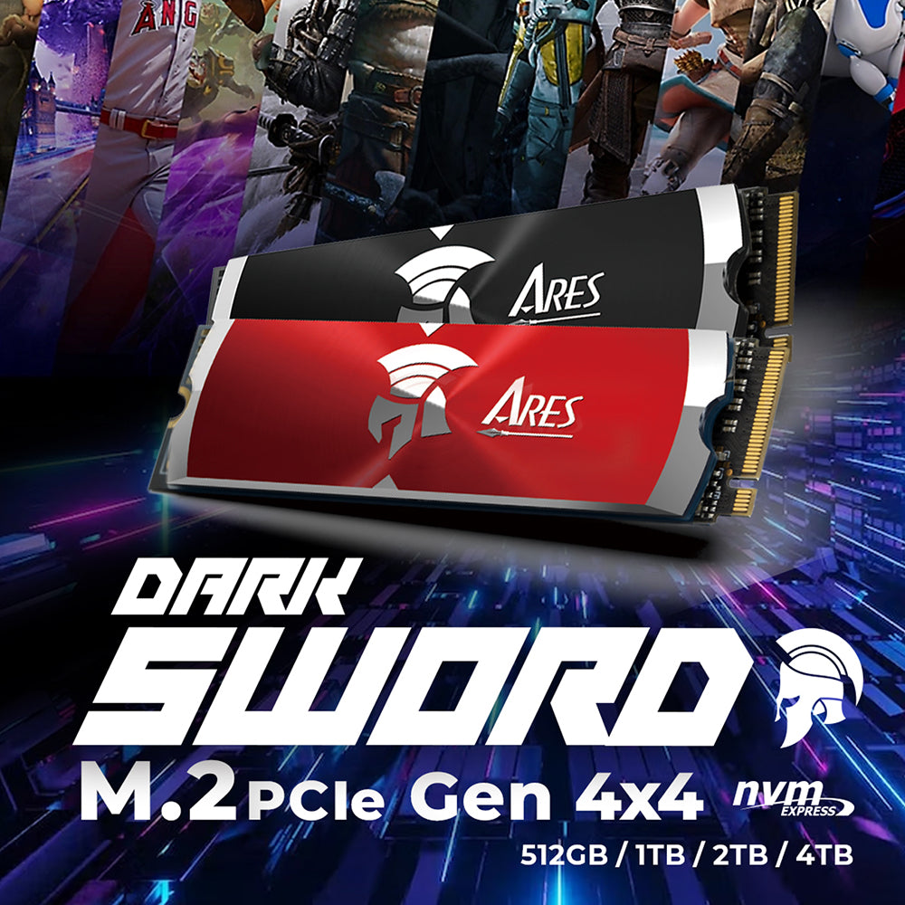 Solid State Drive (SSD) Dato Ares Dark Sword, NVME 1.4, PCIE Gen4x4, 4TB, Rdeč ARSDSR-4TB