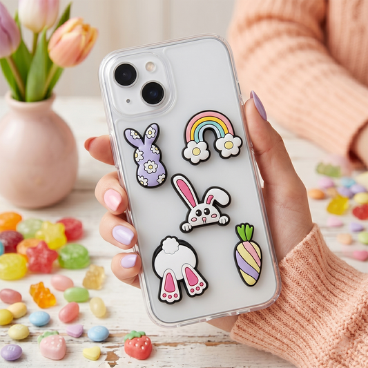 3D OEM Bunny nalepka za ovitek za telefon / tablico, komplet 5 kosov, večbarvna