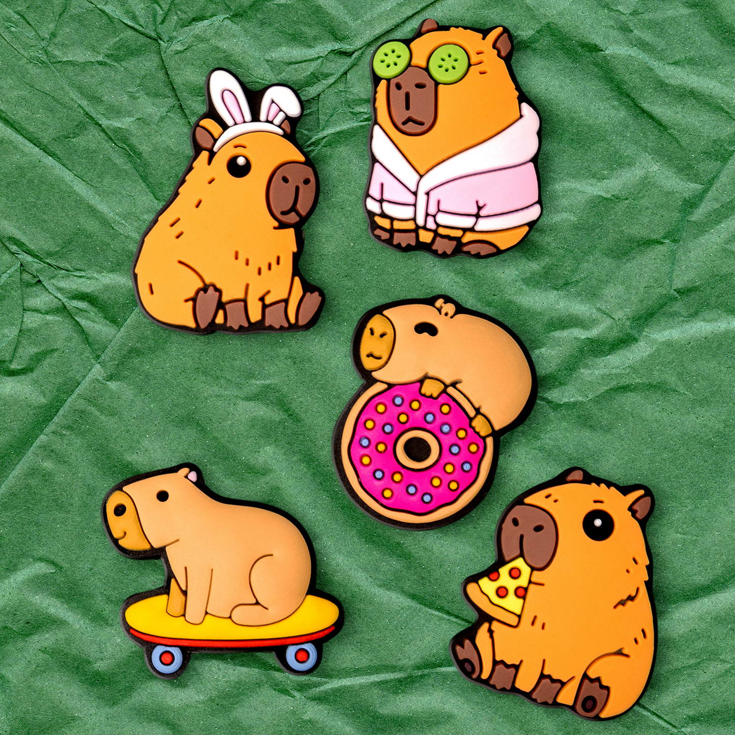 3D OEM nalepka Capybara za ovitek za telefon / tablico, komplet 5 kosov, večbarvna