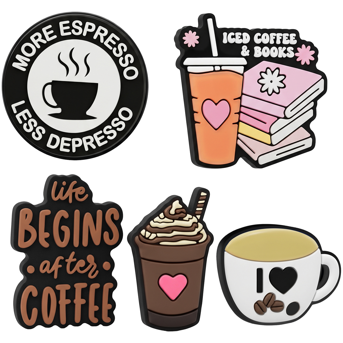 3D OEM Coffee nalepka za ovitek za telefon / tablico, komplet 5 kosov, večbarvna