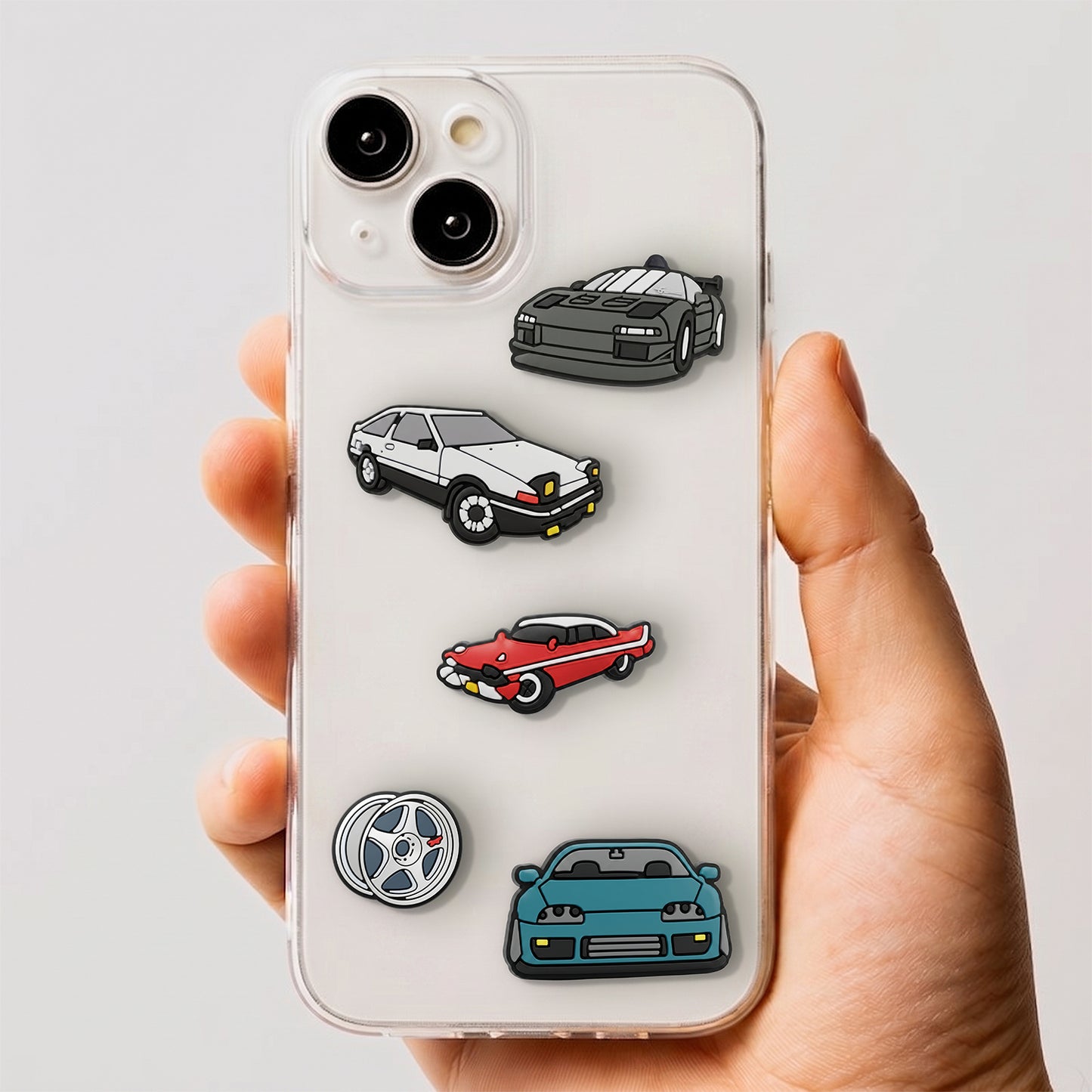 3D OEM Fast Cars nalepka za ovitek za telefon / tablico, komplet 5 kosov, večbarvna