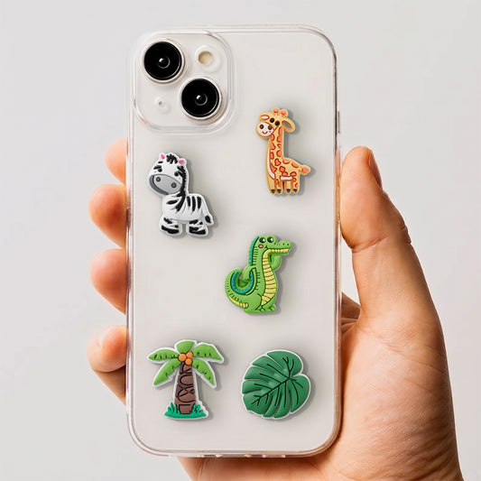 3D OEM Jungle nalepka za ovitek za telefon / tablico, komplet 5 kosov, večbarvna