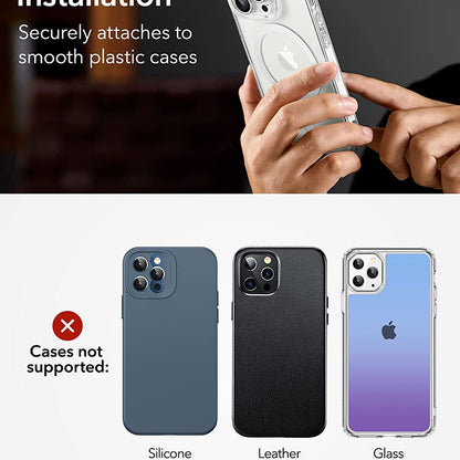 Kovinska nalepka ESR HaloLock, Set 2 kosa, Bela