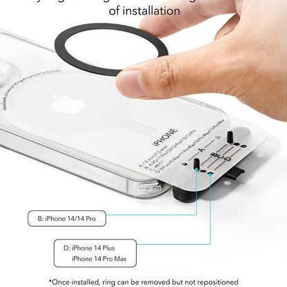 Kovinska nalepka ESR HaloLock, Set 2 kosa, Črna