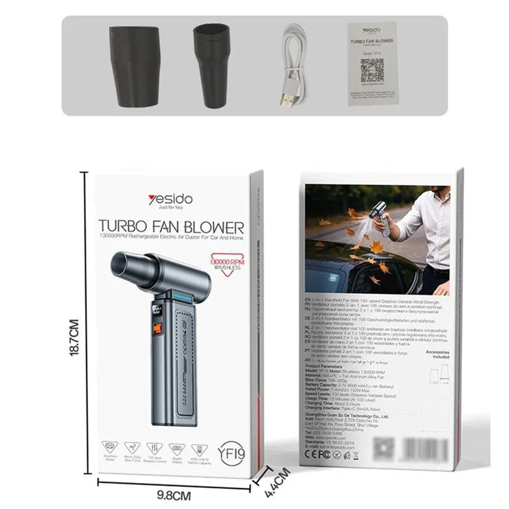 Zračni ventilator Yesido YF19, siv