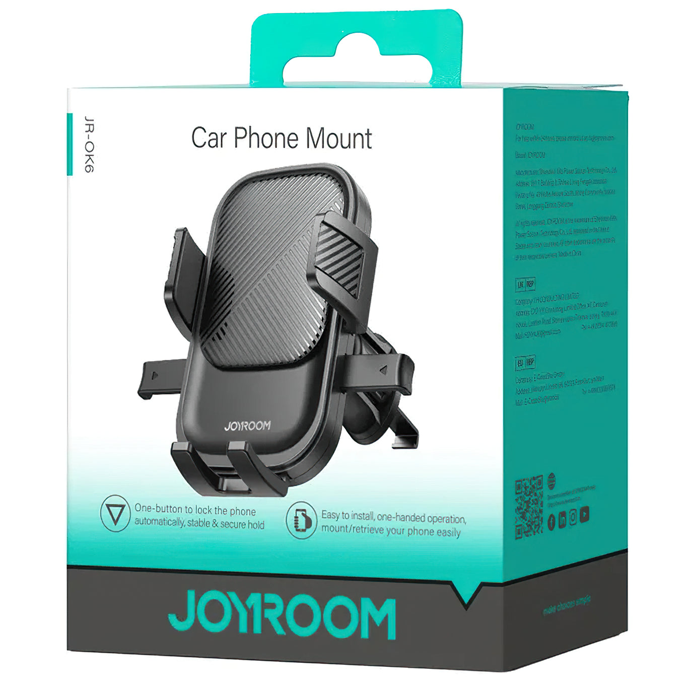 Nosilec za avto Joyroom JR-OK6 Vent, 4.7inch - 6.8inch, črn