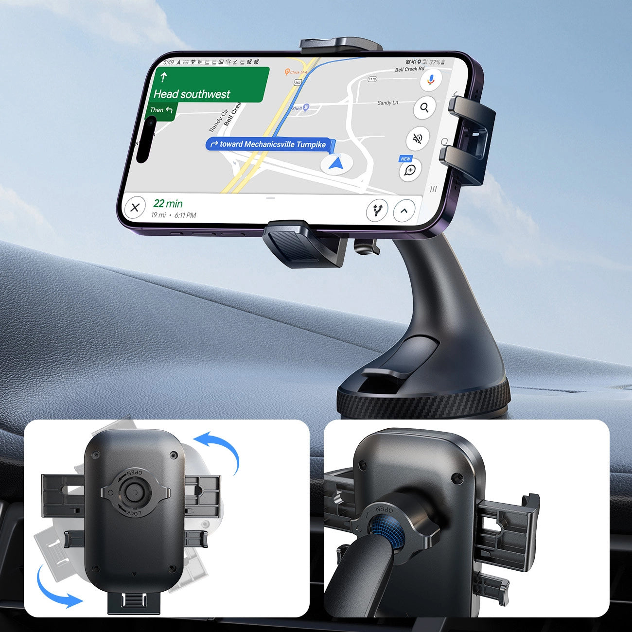 Nosilec za avto Joyroom JR-OK6 Dash, 4.7inch - 6.8inch, črn
