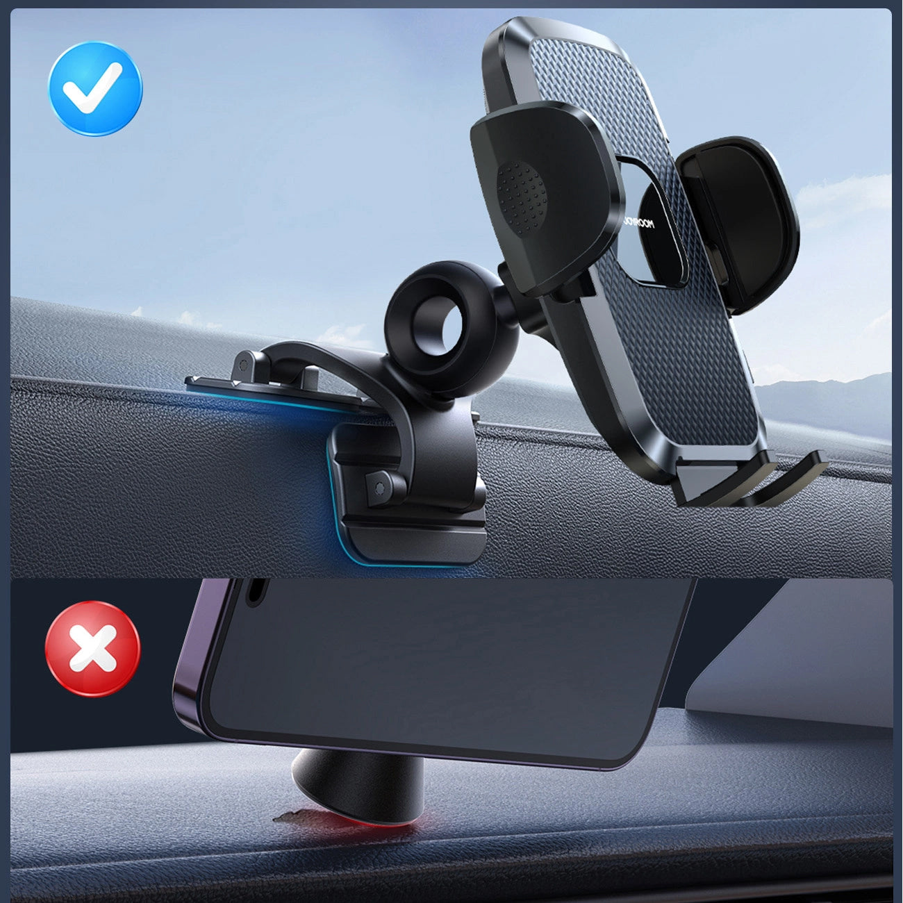 Avtomobilski nosilec Joyroom JR-ZS259-3 Dash, 4.7inch - 6.9inch, črn