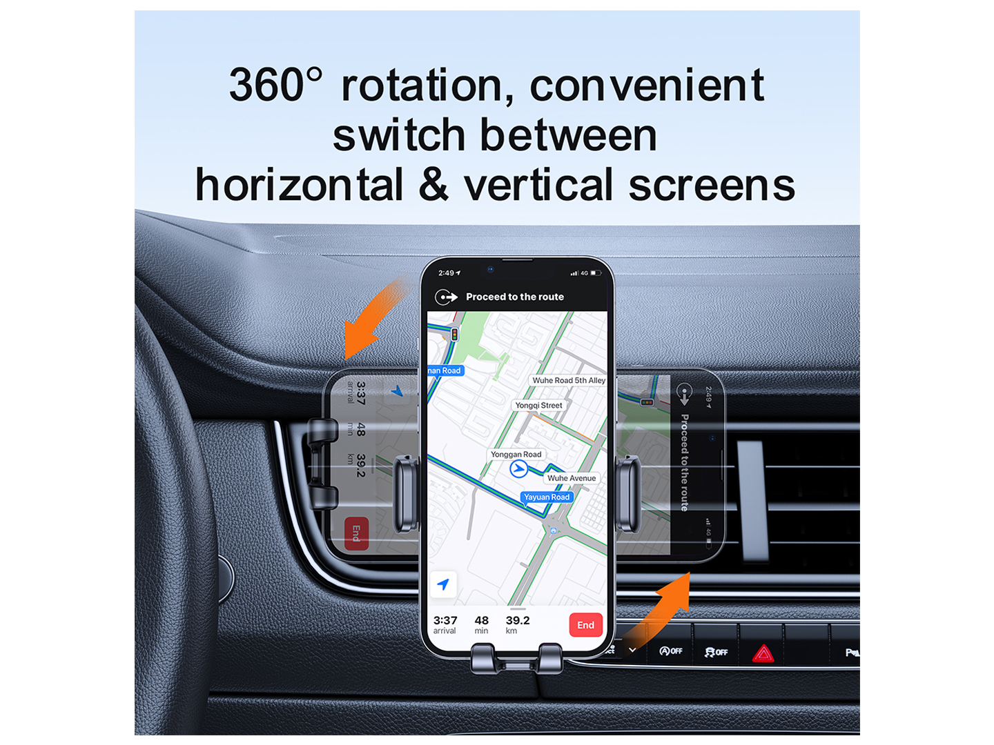 Nosilec za avto Joyroom JR-ZS283 Vent, 4.7inch - 6.7inch, črn