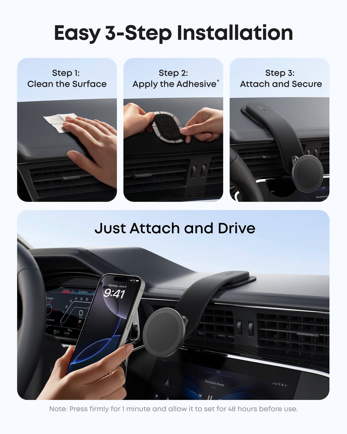 Anker Nano Magnetic Car Holder, Universal, Black A9110H11