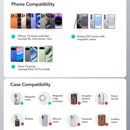 Magnetni avtomobilski nosilec ESR OmniLock Vent, Univerzalen, Črn