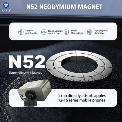 Magnetni avtomobilski nosilec Lito LT-W12, Univerzalen, Črn