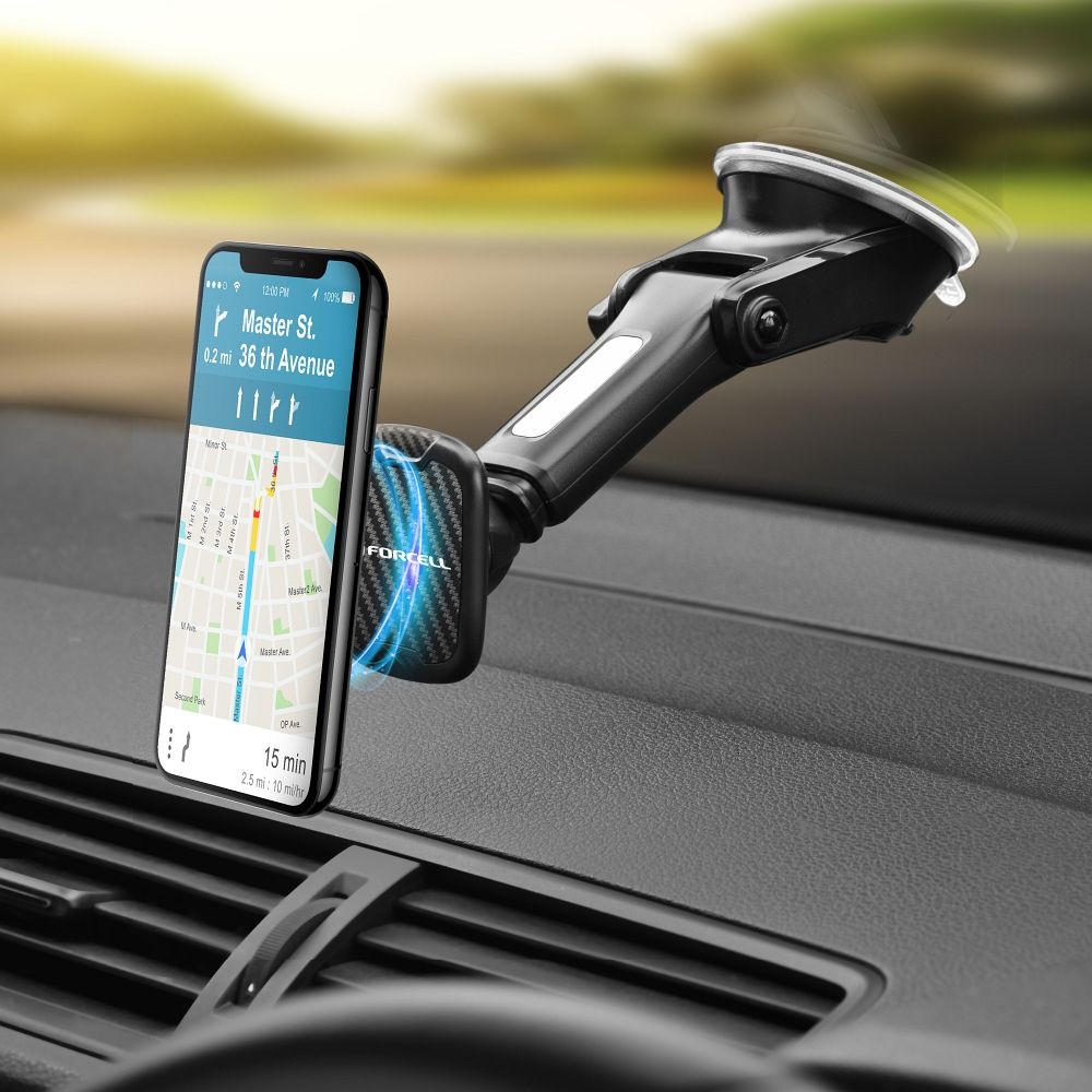 Forcell Carbon H-CT327 Magnetic Car Holder, Universal, Black 