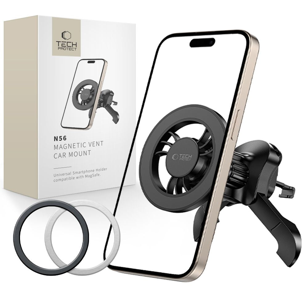 Magnetni avtomobilski nosilec Tech-Protect N56 Vent, Univerzalen, Črn