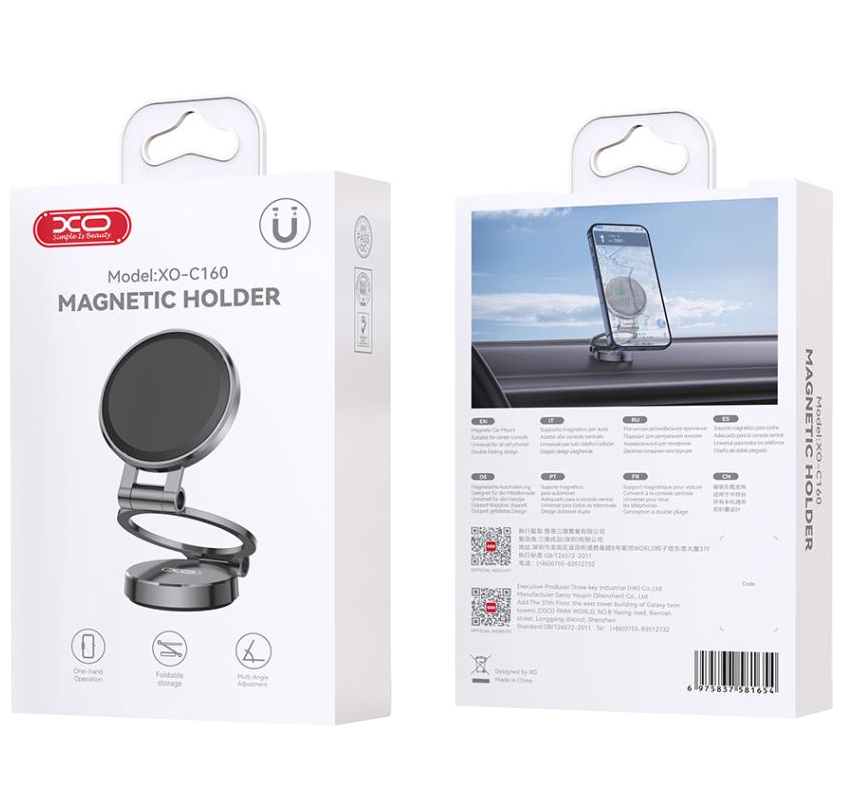 Magnetni avtomobilski nosilec XO Design C160, univerzalen, črn
