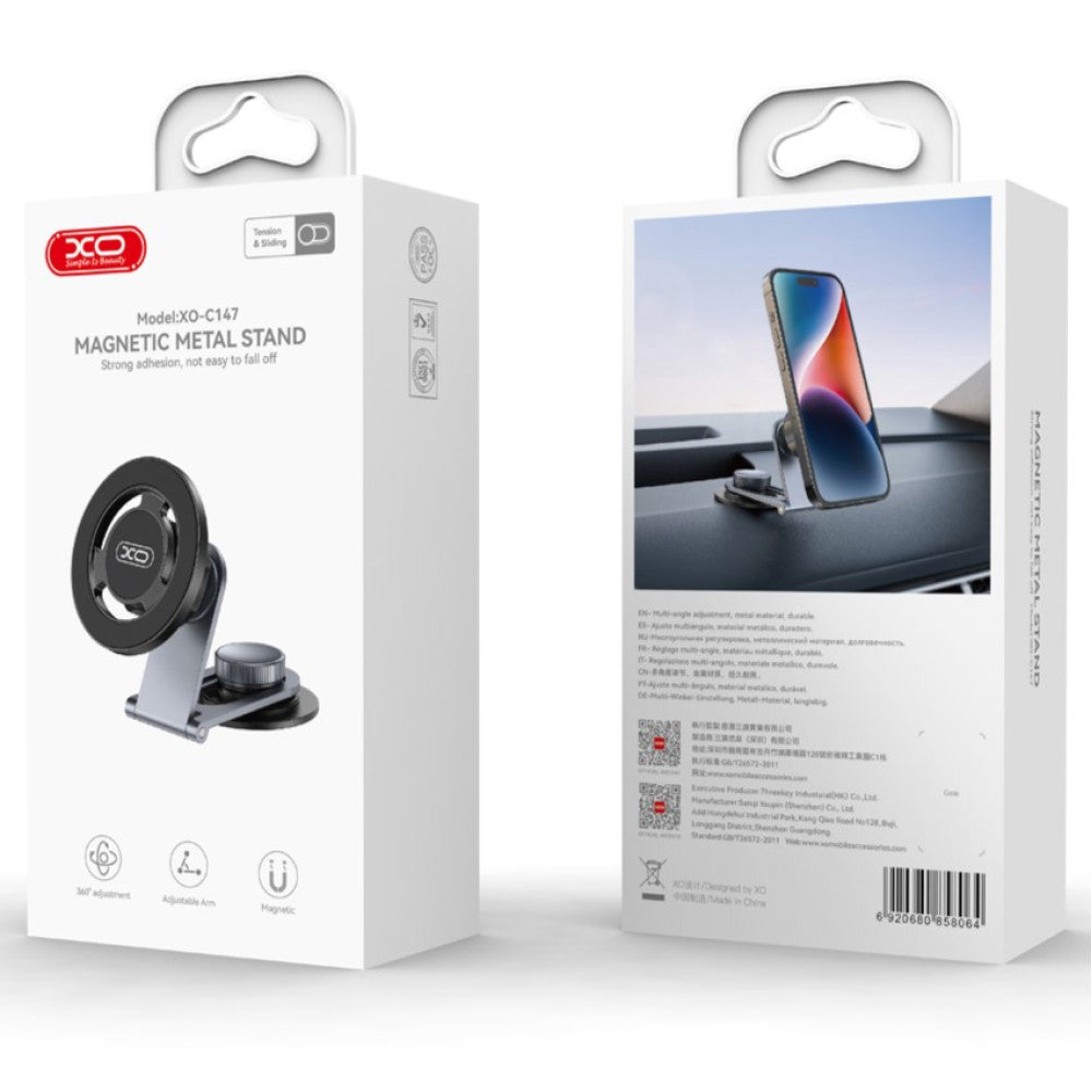 Magnetic Car Holder XO Design C147, Universal, Grey