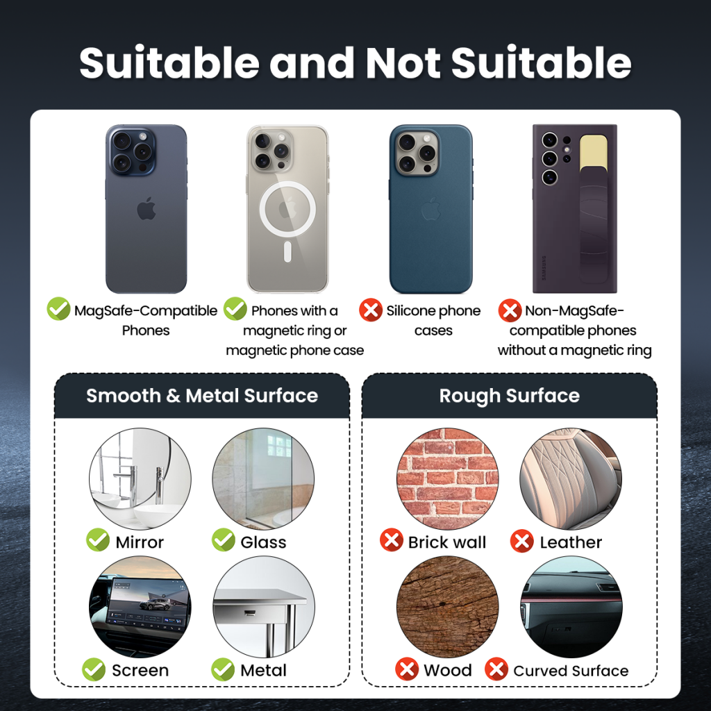 Magnetni avtomobilski nosilec XO Design C155, Univerzalen, Črn