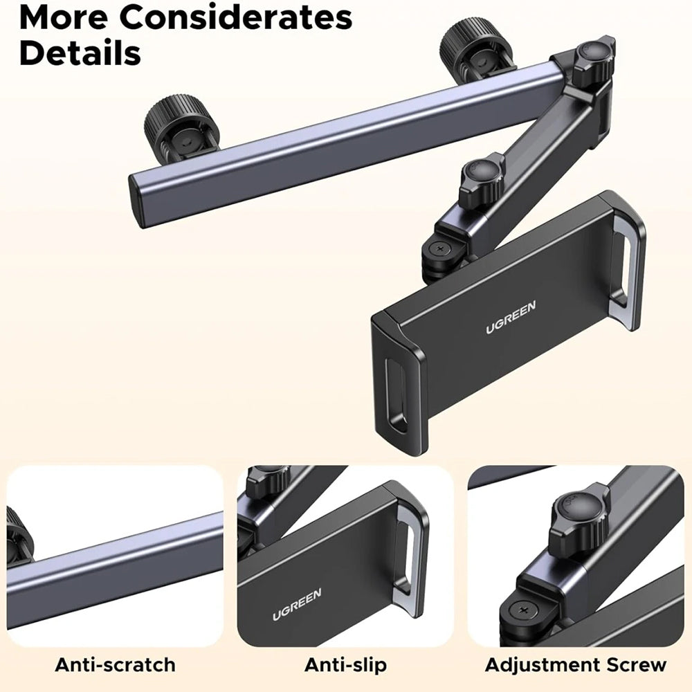 Nosilec za avtomobilsko vzglavnik UGREEN LP904 (55443) za telefon / tablico, 4.7inch - 9.8inch, črn