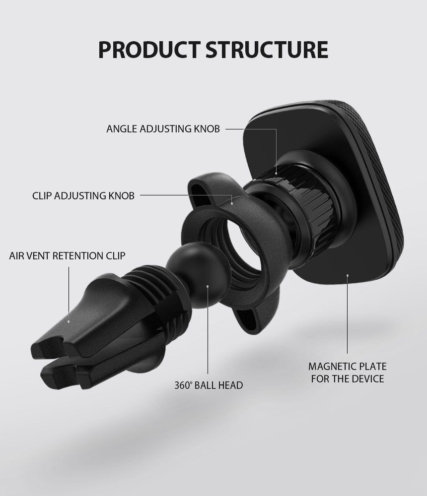 Ringke Power Clip Magnetic Car Mount, Universal, Black