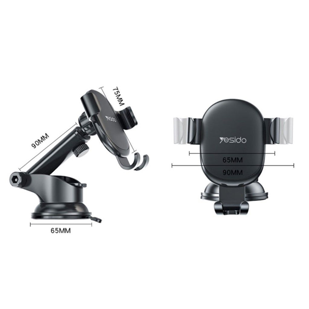 Avtomobilski nosilec Yesido C120, 4inch - 6.5inch, črn