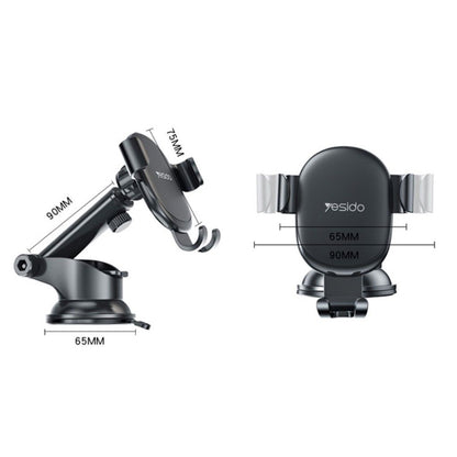 Avtomobilski nosilec Yesido C120, 4inch - 6.5inch, črn