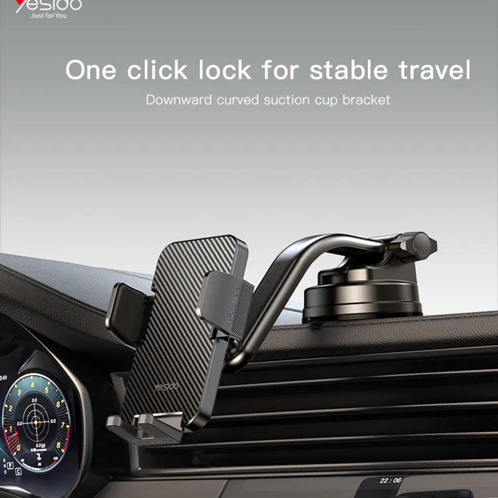 Nosilec za avto Yesido C172, 4inch - 7inch, črn