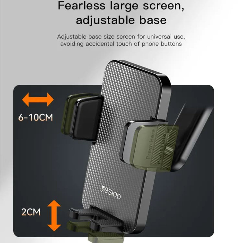 Nosilec za avto Yesido C172, 4inch - 7inch, črn