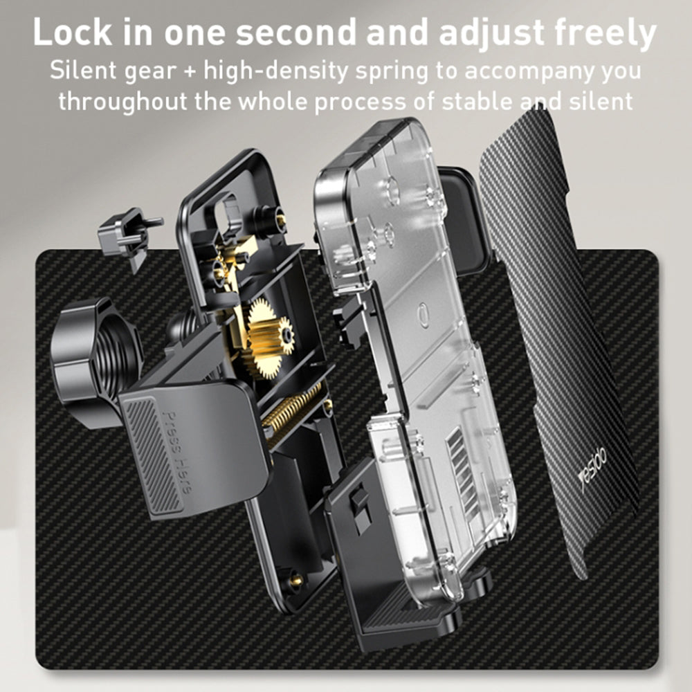 Nosilec za avto Yesido C172, 4inch - 7inch, črn