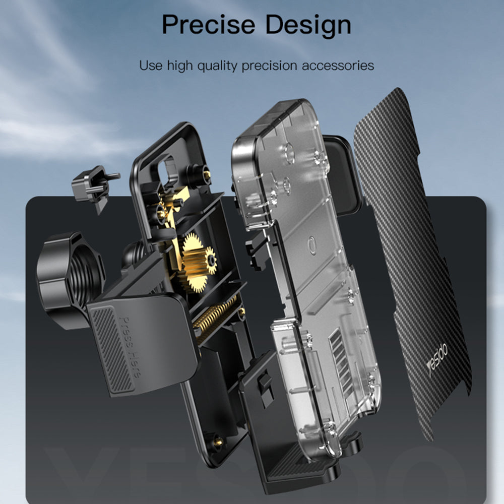 Nosilec za avto Yesido C173, 4.7inch - 7.2inch, črn