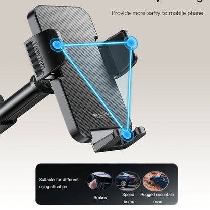 Nosilec za avto Yesido C173, 4.7inch - 7.2inch, črn