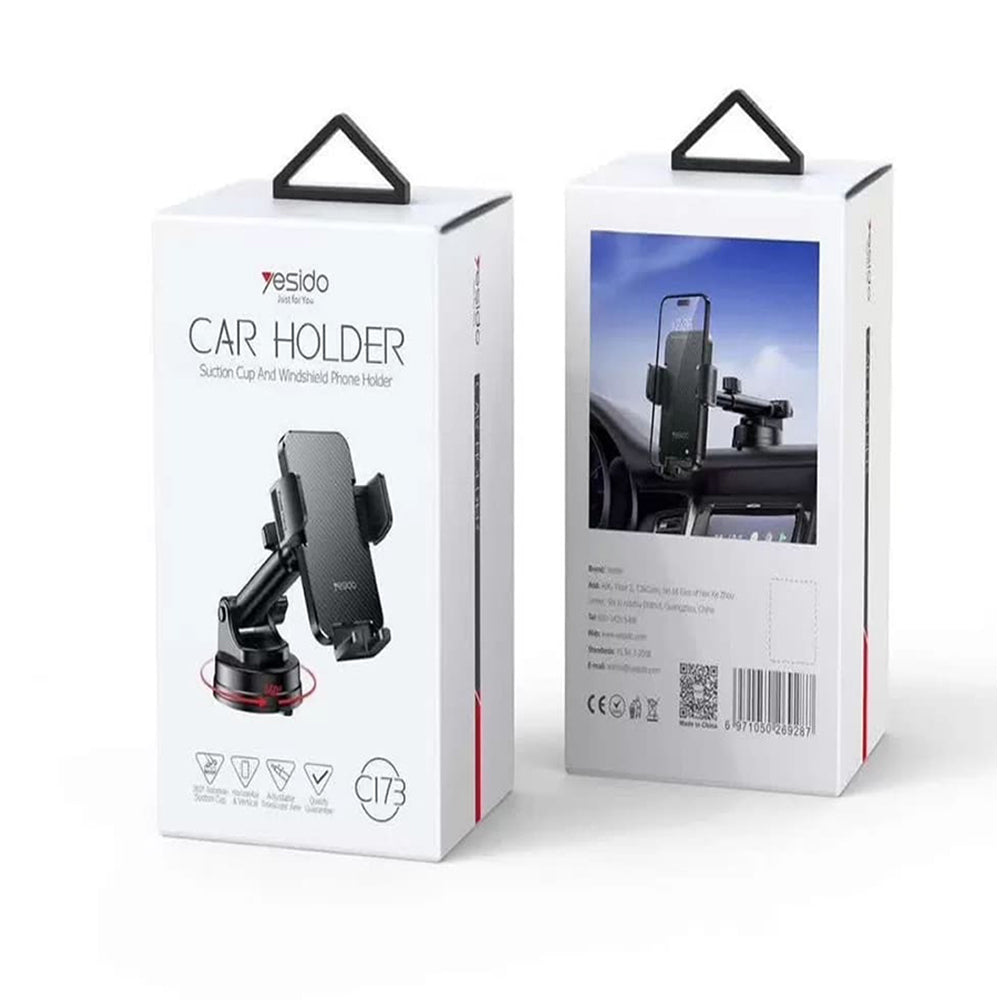 Nosilec za avto Yesido C173, 4.7inch - 7.2inch, črn