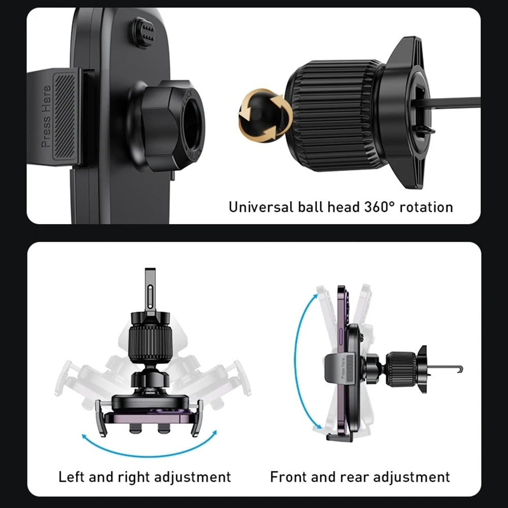 Nosilec za avto Yesido C241, 4.7inch - 7.2inch, črn