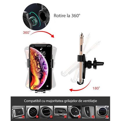 Nosilec za avto Yesido C87, Univerzalen, Črn